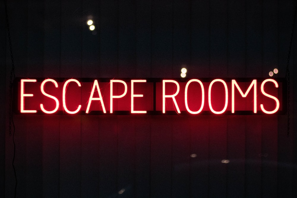 Escape Rooms in LED Leuchtschrift