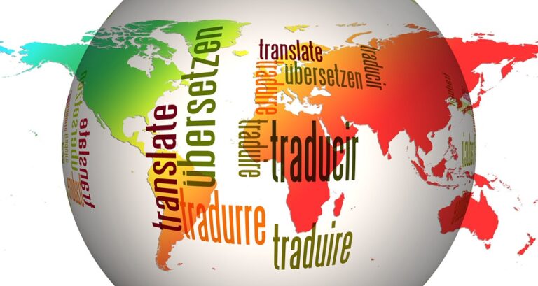 Globus mit verschiedenen Sprachen